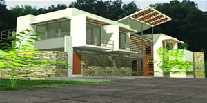 Casa Pance - casa bioclimática campestre en Pance, Cali. Cubierta verde, solárium